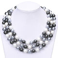 Chunky Sea Shell Bead Necklace High End Costume Jewelry