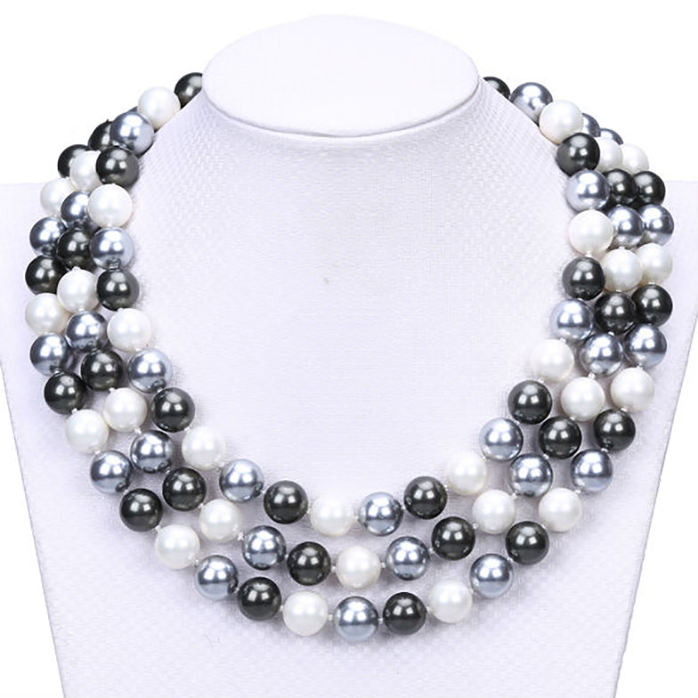 Chunky Sea Shell Bead Necklace High End Costume Jewelry